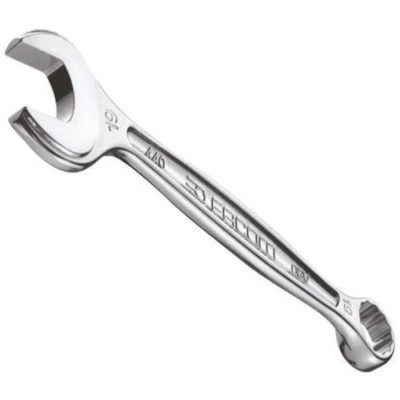 Facom Combination Spanner 4 to 41 mm Satin Chrome Finish With 12 Point 15° Offset Angle 285mm Overall 440.26