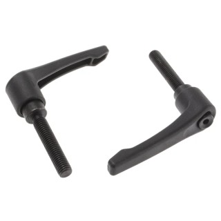 RS PRO Clamping Lever M10 x 50 mm Fibreglass Reinforced Nylon Handle, Steel Shaft, Black 478-197