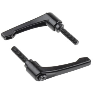 RS PRO Clamping Lever, M8 Thread Size, 32 mm Thread Length, Die Cast Zinc Handle, Steel Shaft, Black, Model 478-298