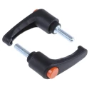 RS PRO Clamping Lever M6 x 20 mm Thermoplastic Handle Steel Shaft Black 478-589