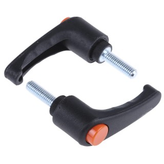 RS PRO Clamping Lever M6 x 20 mm Thermoplastic Handle Steel Shaft Black 478-589