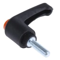 RS PRO Clamping Lever M6 x 20 mm Thermoplastic Handle Steel Shaft Black 478-589