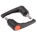 RS PRO Clamping Lever, Male Thread M10 x 20 mm, Fibreglass Reinforced Nylon Handle, Stainless Steel Shaft, Black 478-793