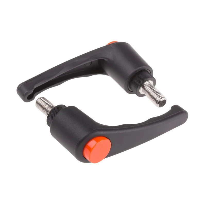 RS PRO Clamping Lever, Male Thread M10 x 20 mm, Fibreglass Reinforced Nylon Handle, Stainless Steel Shaft, Black 478-793