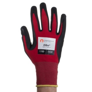 Tornado Red Nylon Work Gloves, Size 6, Polymer Coating OLB1-06