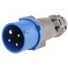 Legrand HYPRA IP44 Blue Cable Mount 3P+PE Straight Industrial Power Connector 16A 230V IP44
