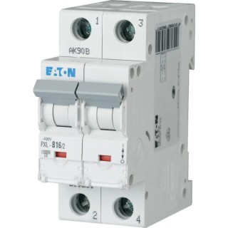 Eaton xPole PXL Miniature Circuit Breaker 2-Pole 16A Type B 400V AC 48V DC 10 kA Breaking Capacity 236231 PXL-B16/2