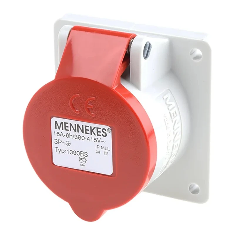 MENNEKES Industrial Power Connector Panel Mount 16A 400V IP44 Red 
