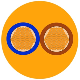 RS PRO 2 Core Power Cable Orange 1mm² 70°C, 100m Polyvinyl Chloride Jacket H05VV-F 491-964