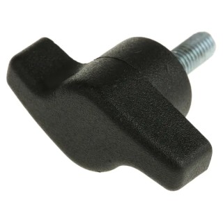RS PRO Black Thermoplastic Wing Clamping Knob, Threaded Stud 35 mm Diameter, 15 mm Thread Length 478-466