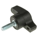 RS PRO Black Thermoplastic Wing Clamping Knob, Threaded Stud 35 mm Diameter, 15 mm Thread Length 478-466