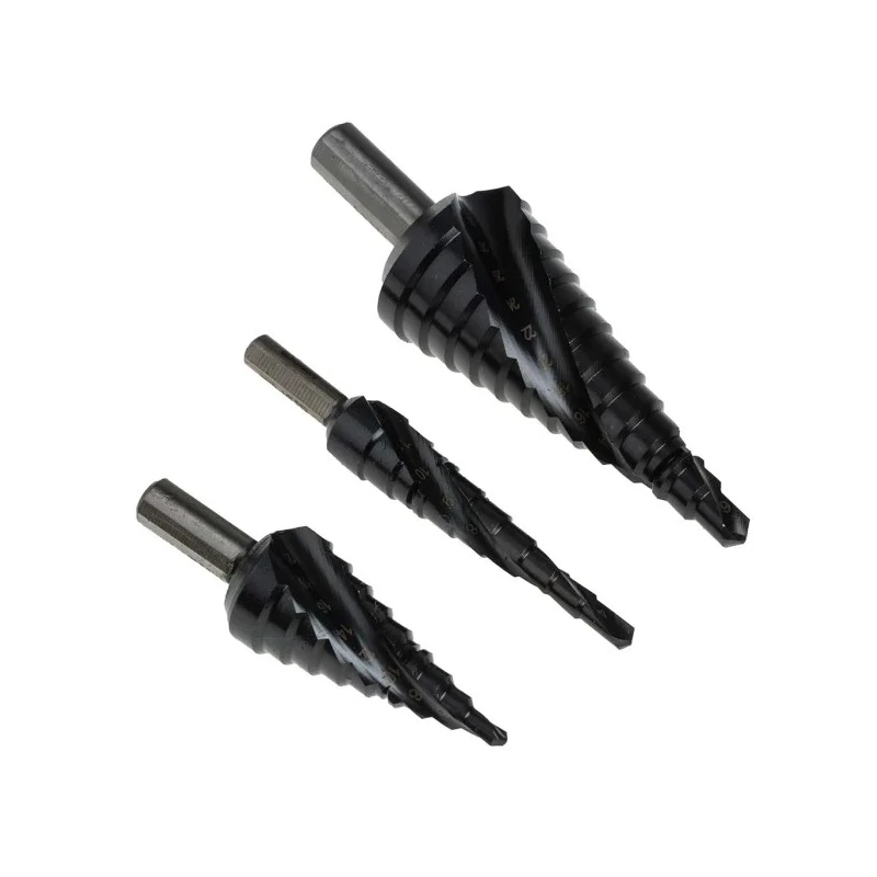 EXACT 3-Piece Step Drill Bit Set for Metal, 30 mm Max, 4 mm Min, High Speed Steel HSS Bits 4407024
