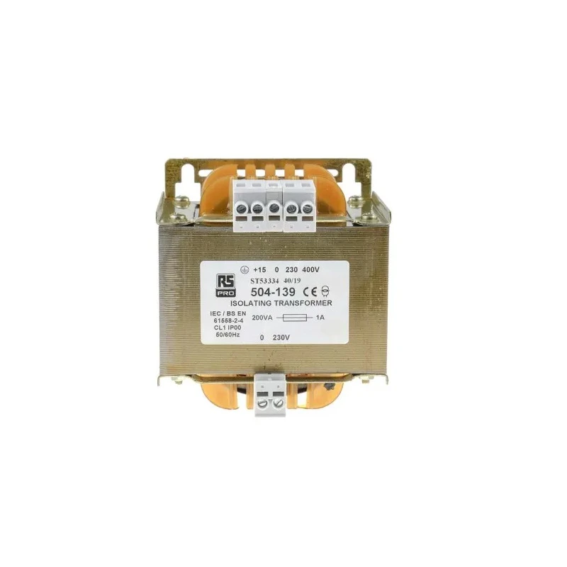 RS PRO Isolation Transformer 1 Output 200 VA, Primary Voltage +15-0-230-400V AC, Secondary Voltage 0-230V AC 504-139
