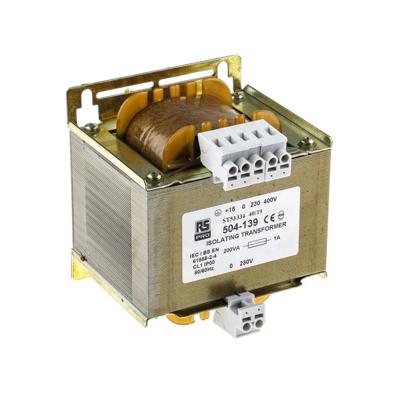RS PRO Isolation Transformer 1 Output 200 VA, Primary Voltage +15-0-230-400V AC, Secondary Voltage 0-230V AC 504-139