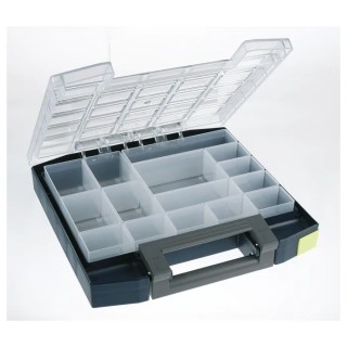 Raaco 15 Cell Grey Polypropylene, Polycarbonate Compartment Box 55 mm x 298 mm x 284 mm 134811