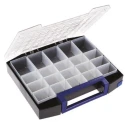 Raaco 20 Cell Blue Polycarbonate Polypropylene Compartment Box 78 mm x 421 mm x 361 mm 134934