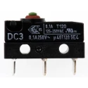 ZF Button Micro Switch, Solder Terminal, 100mA, 250V AC, SPDT, IP6K7 DC3C-H1AA