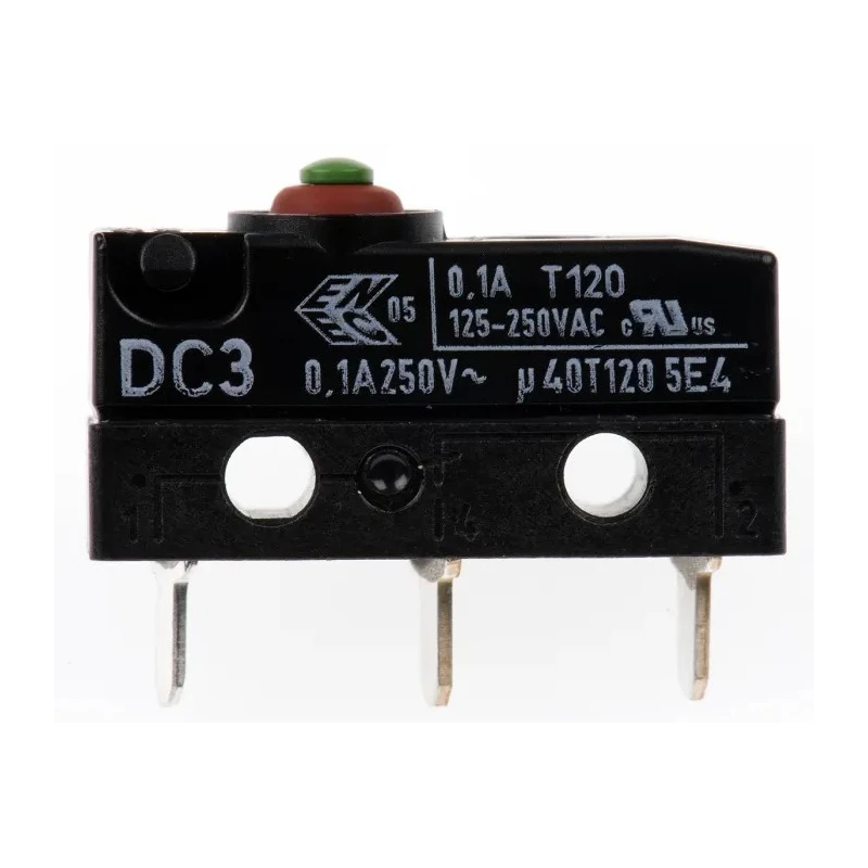 ZF Button Micro Switch, Solder Terminal, 100mA, 250V AC, SPDT, IP6K7 DC3C-H1AA