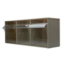 RS PRO Tilt Drawer Unit 3, Polypropylene Case, 242 mm x 600 mm x 210 mm, Beige, Transparent Drawers 519-324