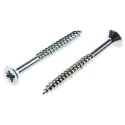 RS PRO Pozidriv Countersunk Steel Wood Screw Bright Zinc Finish 8 Thread 1.75in Length 521-197