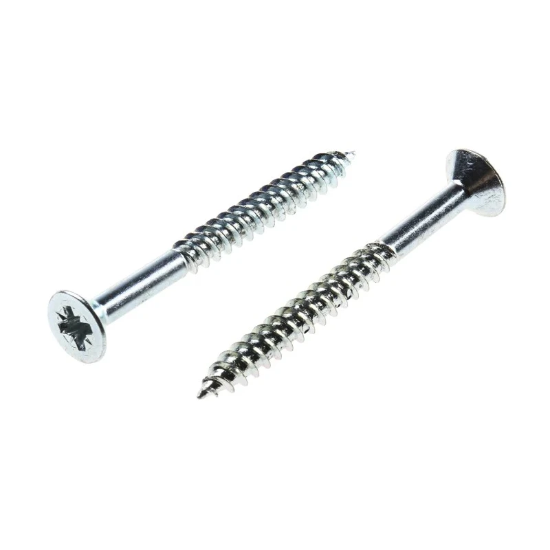 RS PRO Pozidriv Countersunk Steel Wood Screw Bright Zinc Finish 8 Thread 1.75in Length 521-197