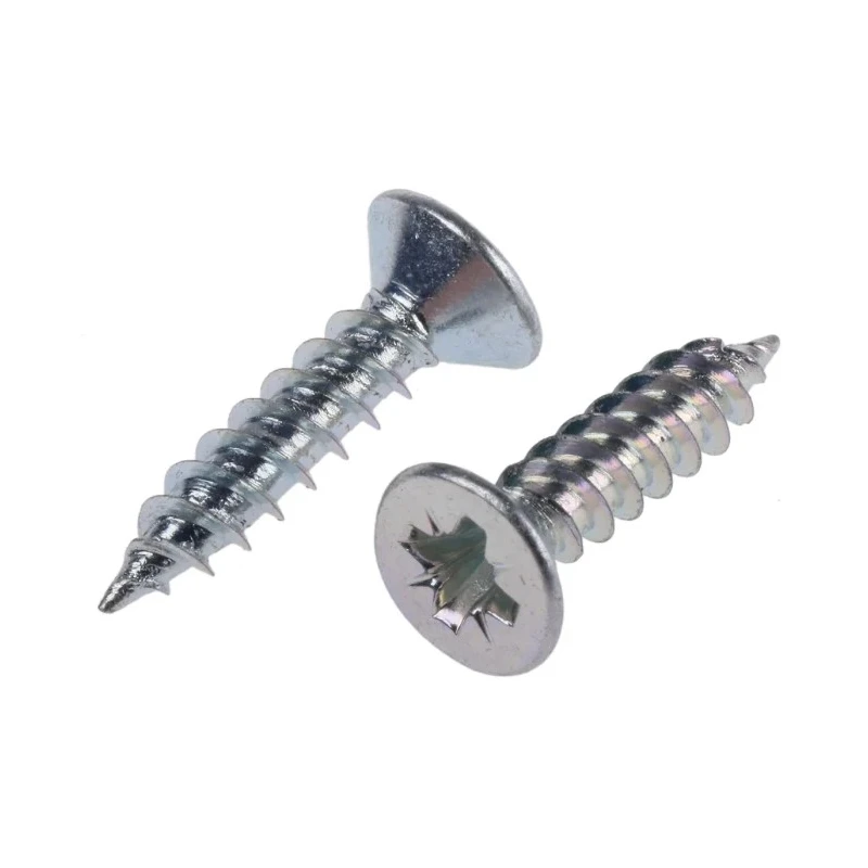 RS PRO Pozidriv Countersunk Steel Wood Screw Bright Zinc 8 Thread 0.75in 521-181
