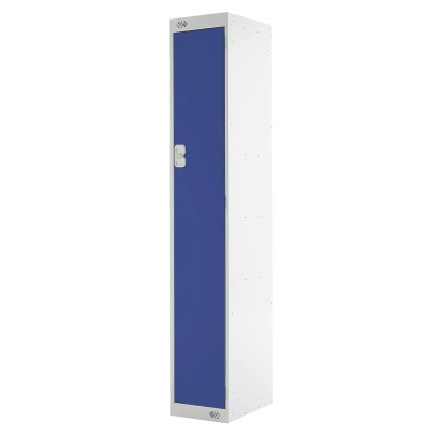 RS PRO 1 Door Steel Blue Industrial Locker 1800 mm Height x 300 mm Width x 450 mm Depth 521-374