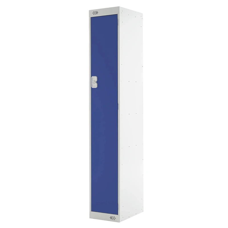 RS PRO 1 Door Steel Blue Industrial Locker 1800 mm Height x 300 mm Width x 450 mm Depth 521-374