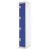 RS PRO Blue 4 Door Steel Industrial Locker 1800 mm Height x 300 mm Width x 450 mm Depth 521-386