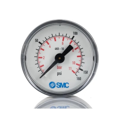 SMC 43 mm Female Male One-Touch Threaded Pressure Gauge 1-10 Bar 4K8-10