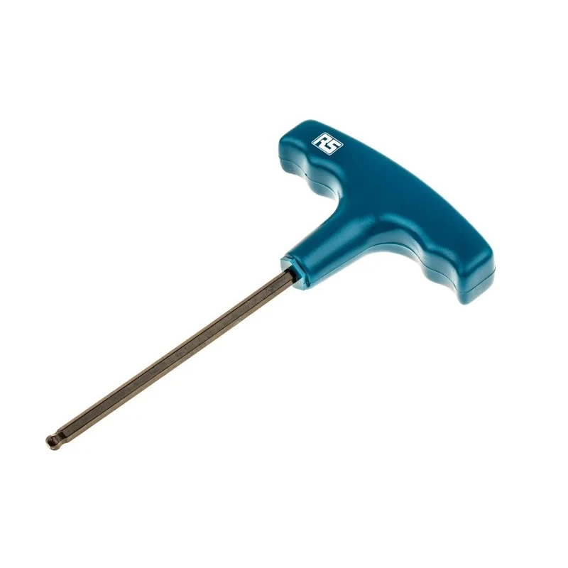 RS PRO 10 Piece T-Handle Metric Hex Key Set, Hex Sizes 2.5 to 10 mm, Chrome Vanadium Steel, Ball End, Black Finish 537-811