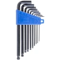 RS PRO 10 Piece L Imperial Hex Key Set, Hex Size 1/16 to 3/8 in, Chrome Vanadium Steel, Black Finish 537-782