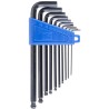 RS PRO 10 Piece L Imperial Hex Key Set, Hex Size 1/16 to 3/8 in, Chrome Vanadium Steel, Black Finish 537-782
