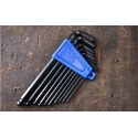 RS PRO 10 Piece L Imperial Hex Key Set, Hex Size 1/16 to 3/8 in, Chrome Vanadium Steel, Black Finish 537-782