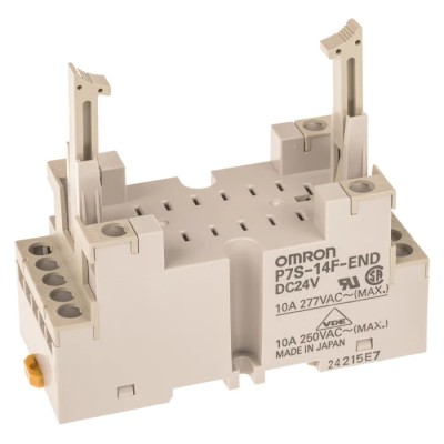 Omron 14 Way 24V DC DIN Rail Relay Socket for G7S Series P7S-14F-END 24VDC
