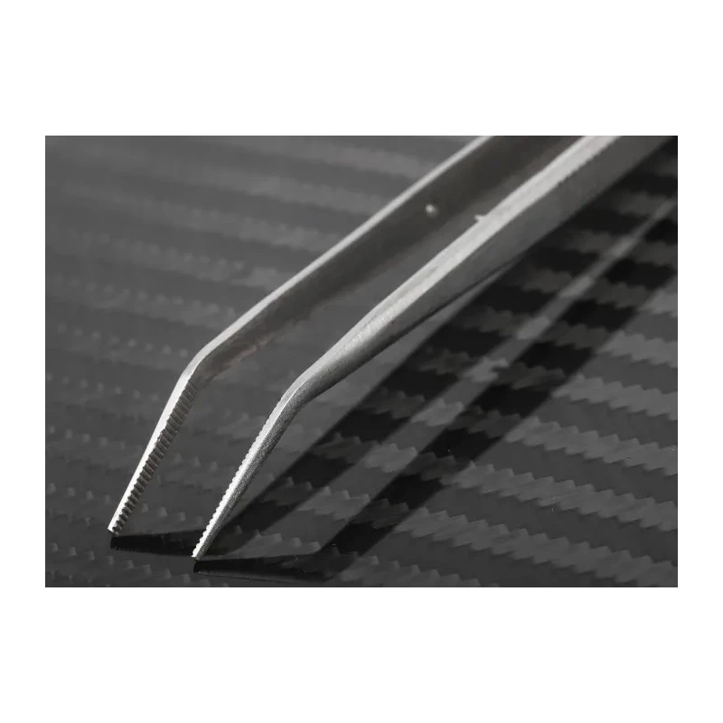 RS PRO Precision Stainless Steel Serrated Tweezer 150mm 545-187