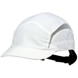 3M Bump Cap White Grey Short Peak ABS Inner and Outer Material Adjustable Strap 52 to 65 cm Head Size 7100217861
