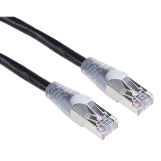 RS PRO Cat5e Ethernet Cable RJ45 Male to RJ45 Male Shielded PVC Jacket Black 10 m 30V 26 AWG 556-926