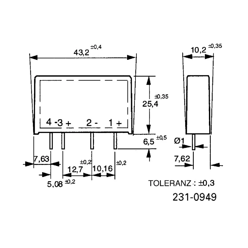 Celduc Printed Circuit Board Mount Solid State Relay, 3 A Load, 60 V Load, 30 V Control SKD10306