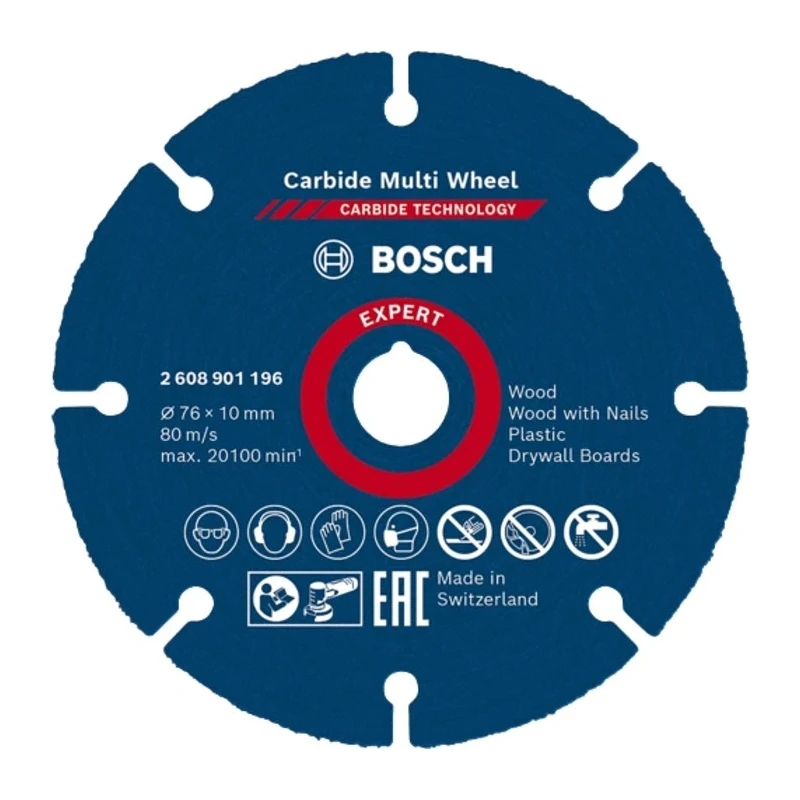 Bosch EXPERT Carbide Abrasive Cutting Disc 76 mm Diameter x 1 mm Thickness, Very Fine Grade, Model 2608902373