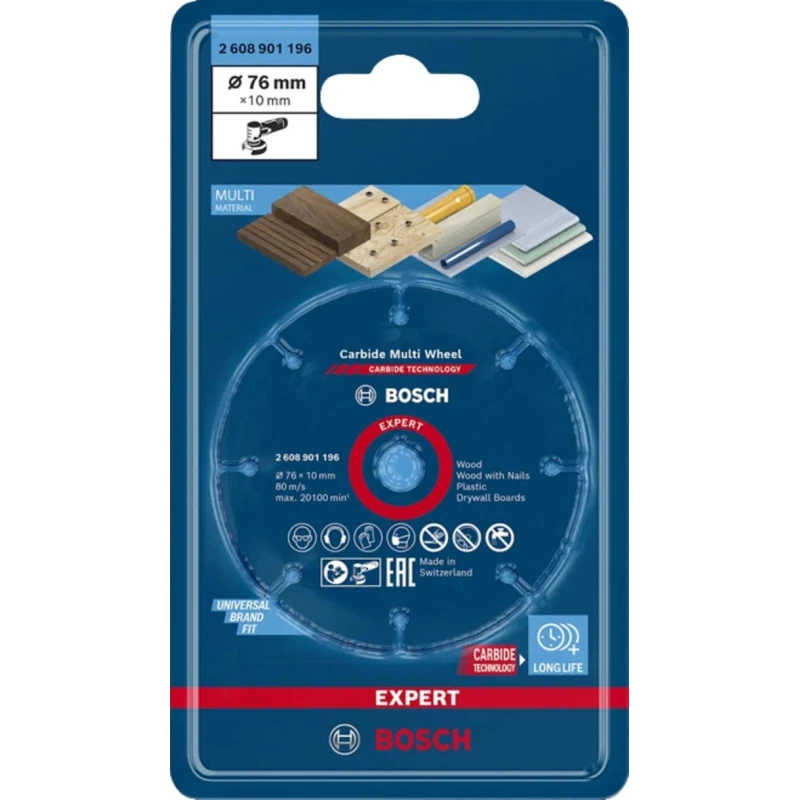 Bosch EXPERT Carbide Abrasive Cutting Disc 76 mm Diameter x 1 mm Thickness, Very Fine Grade, Model 2608902373