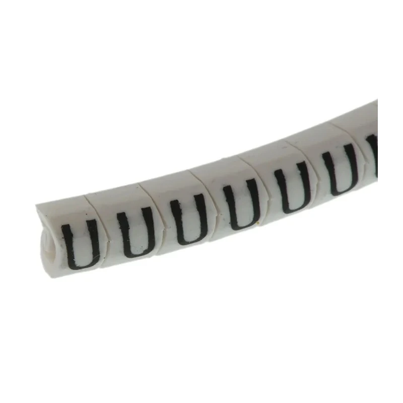 HellermannTyton Pre-Printed Helagrip Slide-On Cable Marker, Black Legend "U", PVC Material, 2-5 mm Diameter 901-10446