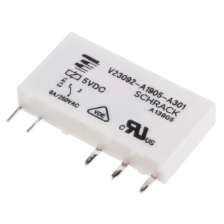 TE Connectivity PCB Power Relay, 5V DC Coil, 6A Switching Current, SPDT, SNR Series V23092A1905A301