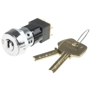 Lorlin High Security Key Switch DPST 50mA 2-Way Flat-Key DSL-6-A-D