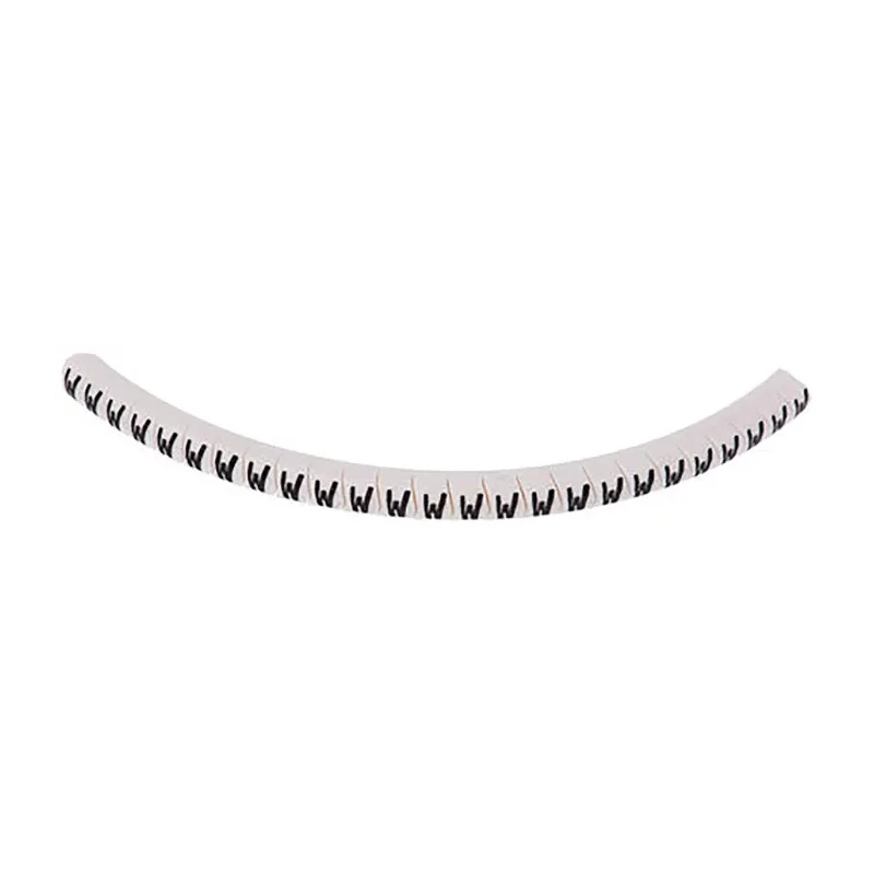 HellermannTyton Helagrip Slide-On Cable Marker, Pre-Printed 'W', 5 mm Max Cable Diameter, 2 mm Min Cable Diameter HGDC2-5