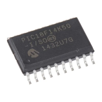 Microchip PIC18F1xK50 8-Bit PIC Microcontroller 48 MHz, 16 kB Flash, 768 bit RAM, 20-Pin SOIC PIC18F14K50-I/SO