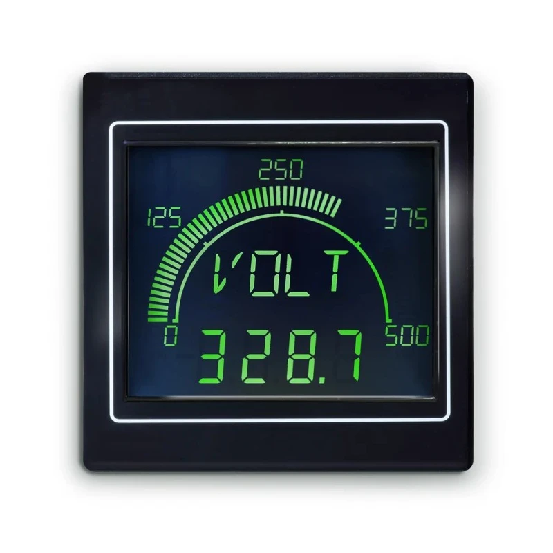 Trumeter APM LCD Digital Panel Multifunction Meter for Voltage, Power, Frequency, Current, 68 mm x 68 mm APM-MAX-M21-NL-4R