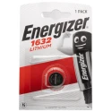 Energizer CR1632 Lithium Manganese Dioxide 3 V Coin Battery, 16 mm Diameter, 130 mAh 7638900411553