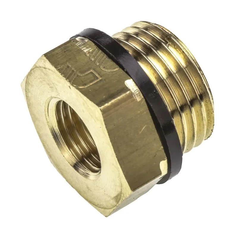 Legris Pneumatic Fitting Brass Pipe Fitting, Straight BSPP BSPP Reducer, Male G 1/2 in to Female BSPP 1/4 in 0168 21 13