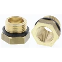 Legris Pneumatic Brass Pipe Fitting Straight Threaded Reducer Male G 1/2 in to Female G 3/8 in 0168 21 17